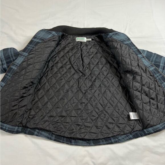 Aventura Women's Medium Organic Cotton Navy Plaid Full Zip Jacket - Picture 8 of 9